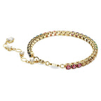 Swarovski Matrix Bracelet, Round cut, Multicolored, Gold-tone Finished