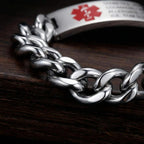 Custom Engraved Medical Alert Bracelet for Men and Women, Titanium Steel