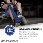 THERABAND Resistance Bands Set, Advanced Kit, Blue, Black, Silver, Latex Elastic Bands for Exercise & Physical Therapy, Strength Training Bands for Upper & Lower Body Fitness