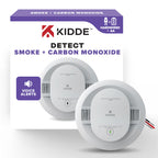 Kidde Smoke and Carbon Monoxide Detector, Hardwired with AA Battery Backup, Voice Alerts, Interconnectable, LED Status Lights, 85 dB Alarm, 5-inches, 30CUAR-V, 1 Pack