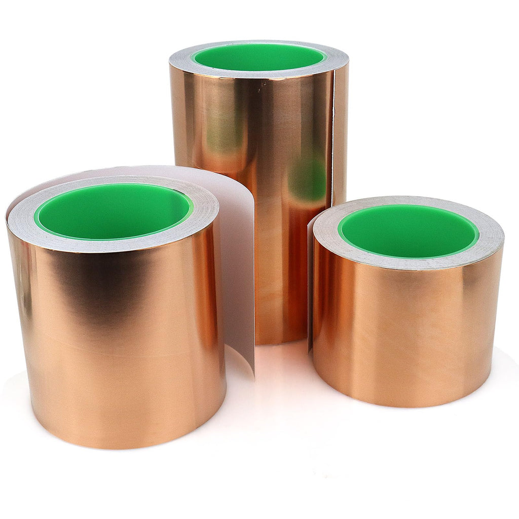 BOMEI PACK Copper Tape 6inch x 66ft with Conductive Adhesive for Guitars and Shielding, Slugs,Stained Glass, Electrical Repairs, Grounding,1 Pack