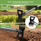 Coopvivi 2-in-1 Garden Hoe & Weed Puller Rake, 63" Adjustable Long Handle
