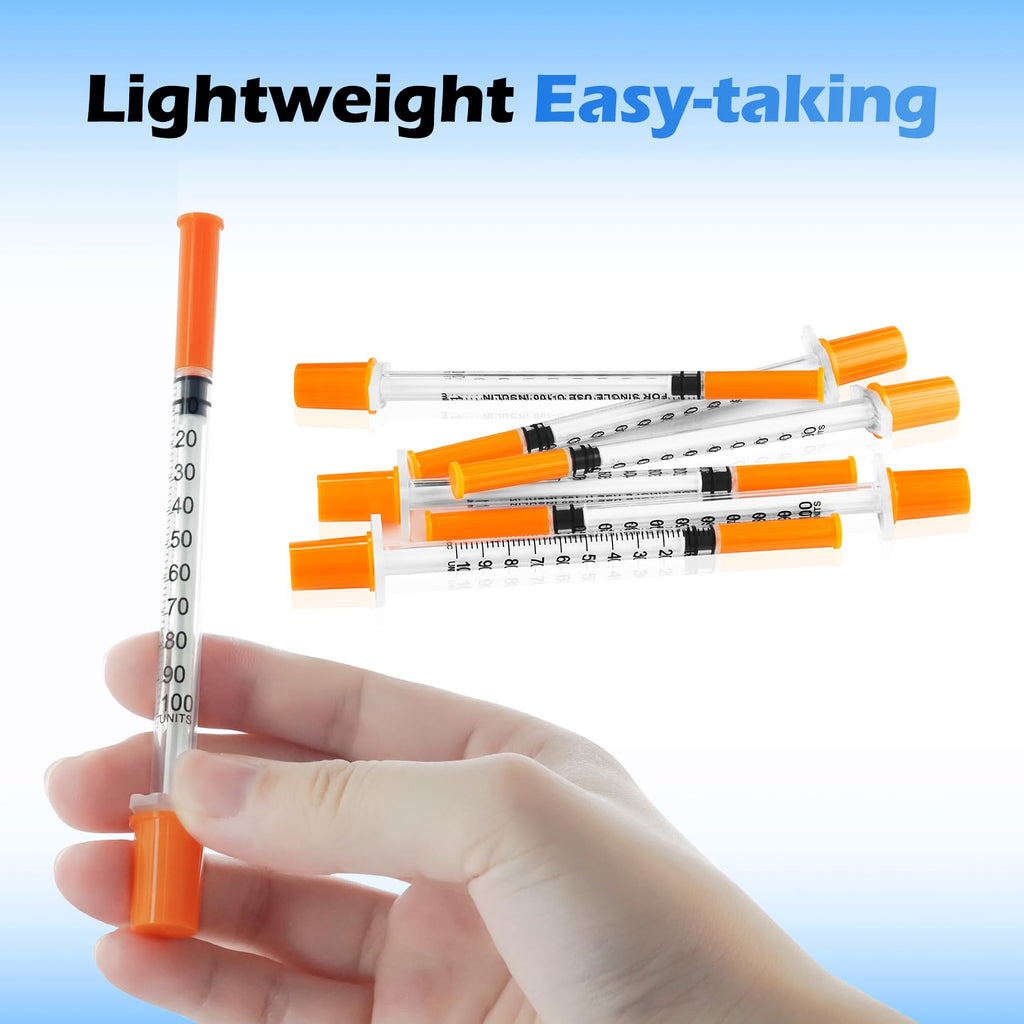 Syringes 1ml 27 Gauge 1/2 inch U-100 27G 1cc 13mm Lab Syringe, Pack of 20