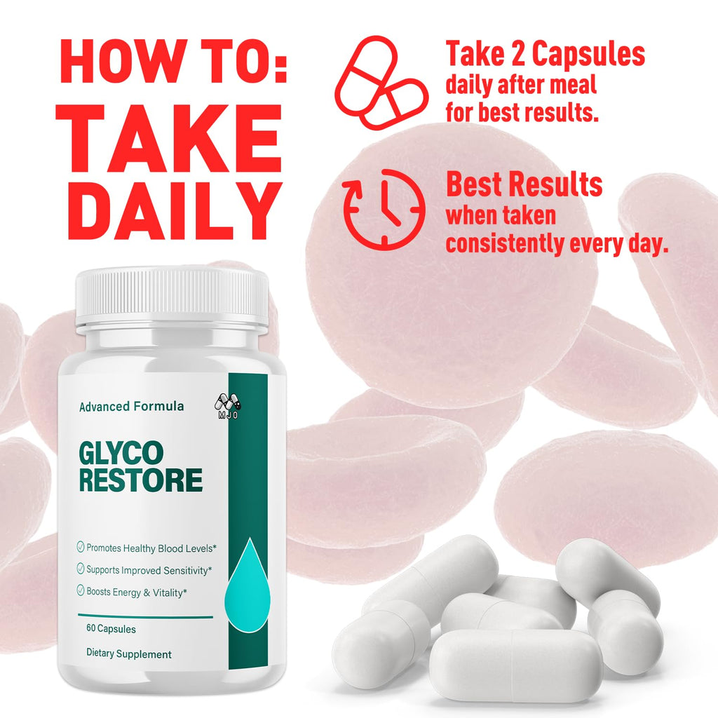 (5 Pack) Glyco Restore Capsules, Official GlycoRestore Pills with All Natural Ingredients, Advanced Overall Health and Wellness Vitamin Support Supplement with Max Multivitamins Support (300 Capsules)