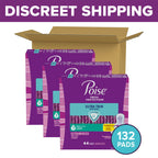 Poise Ultra Thin Incontinence & Postpartum Pads with Wings for Bladder Leaks, 3 Drop Light Absorbency, Regular Length, Packaging May Vary,132 Count (Pack of 2)