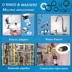 ZDBB 1000 Pcs 18 Size O Ring Kit+18 Size Rubber Washers Assortment Kit for Plumbing Faucet Water Pipe Garden Hose Washers Shower Heads Gasket Repair and Air or Gas Connections