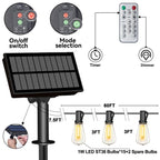 Stright 60FT Solar String Lights Weatherproof 15 LED for Patio Holiday