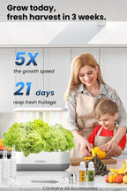 inBloom 12 Pods Hydroponics Growing System Indoor Garden with LED Grow Light and Pod Kit, Plants Germination Kit with 4.2L Water Pump Accelerate, Height Adjustable, Gardening Gifts for Women, White