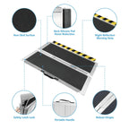 3FT Portable Wheelchair Ramp, Non-Slip Aluminum Folding Handicap Ramp, 800 LBS Capacity Door Threshold Ramps for Home Steps, Scooter Ramp for Car, Doorways, Curbs, Stairs, Cart, Wheel Chair Steps