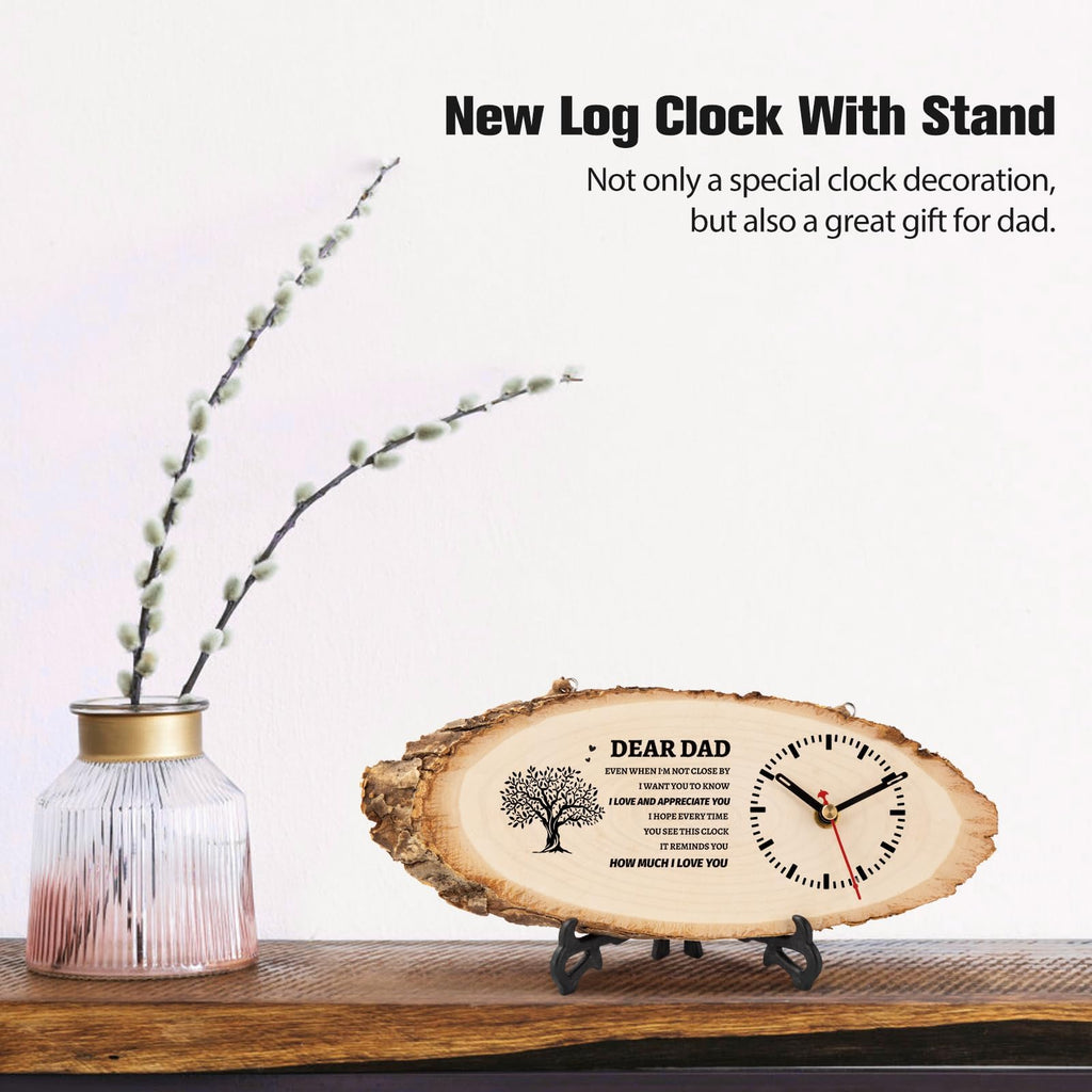 BeauGift Dad Gifts, Wooden Clock Birthday Gifts for Daddy from Daughter Son