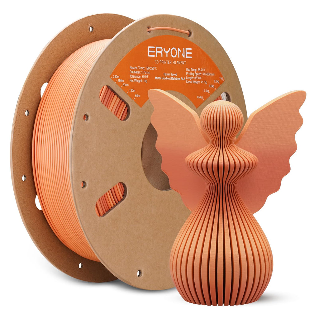 ERYONE Matte Gradient Rainbow 3D Printer PLA Filament 1.75 +/- 0.03mm, HS Matte Multicolor High Speed Filament PLA 1KG(2.2LBS) Spool, Danxia