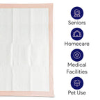 Premium Disposable Chucks Underpads 25 Pack, 30" x 36" - Highly Absorbent Bed Pads for Incontinence and Senior Care - Peach Color - Leak Proof Protection