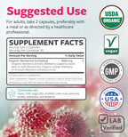 PURE CO Certified Organic Berberine Supplement Capsules - High Strength Berberine Complex with Organic Barberry Extract Providing 1000mg per Serving - NSF Lab Verified Vegan & Non-GMO (30 Servings)