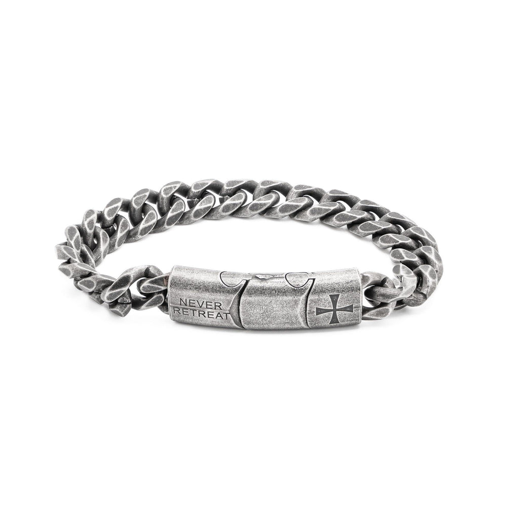iHeartDogs Cuban Link Stainless Steel Bracelet for Men 'Knights Templar'
