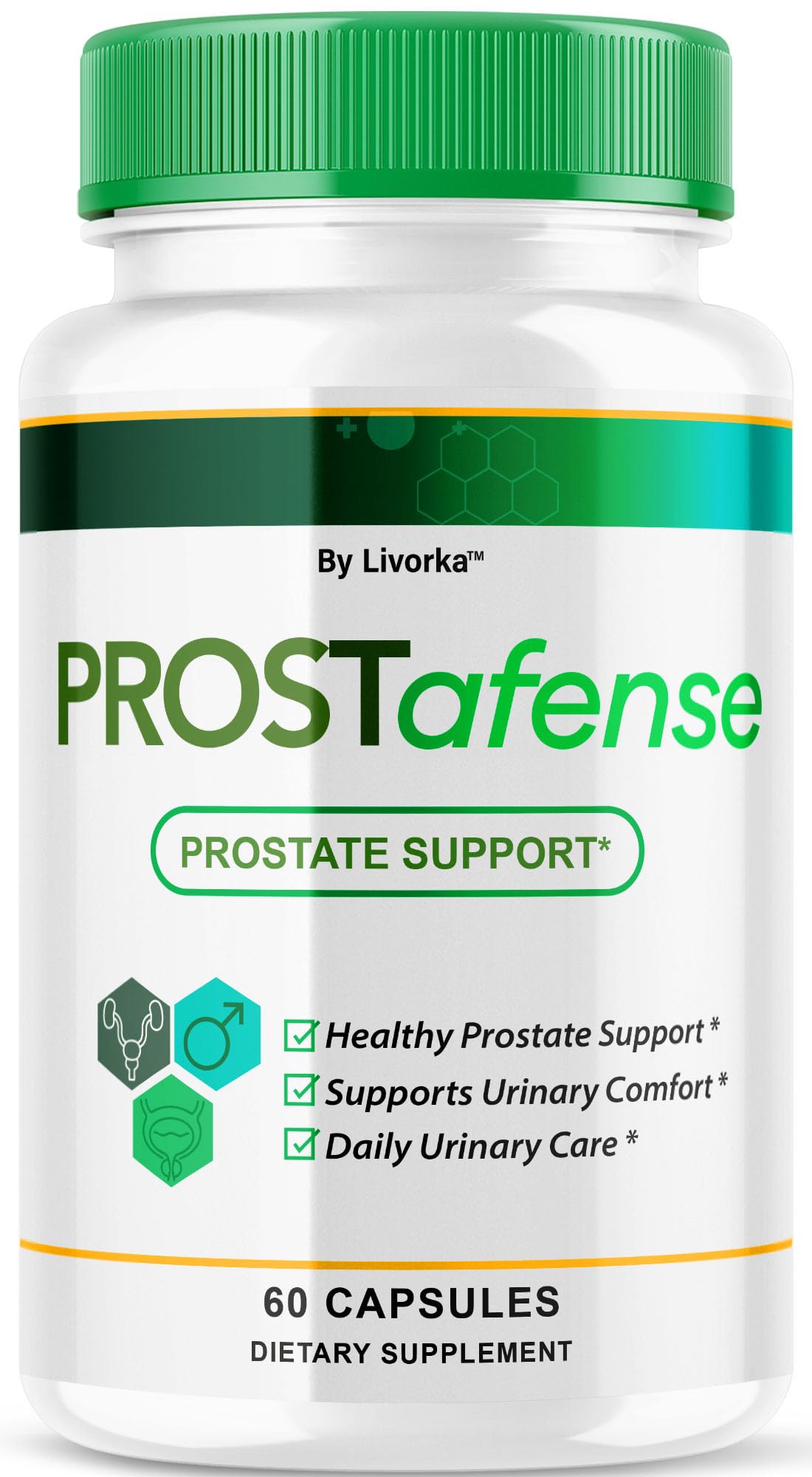 LIVORKA Prostafense Health Supplements for Men Capsules - Official Prostafense Pills All Natural Support, Prostafence Maximum Strength Premium Formula for Daily Wellness, 60 Capsules for 1 Month