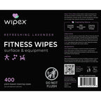 Wipex Gym Wipes Bucket Refill – EWG Verified, Plant-based Fitness Equipment Wipes, Lavender and Vinegar to Clean Surfaces, Safe Yoga Mat Cleaner, Gym & Peloton Bike Cleaner, 400 Count (Pack of 2)