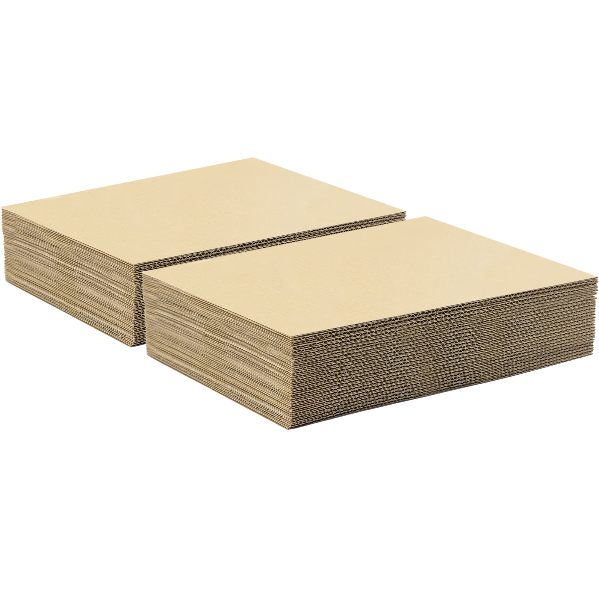 Golden State Art, 50 pack 9x12 Corrugated Cardboard Sheets Cardboard Inserts Flat Cardboard Layer Pads for Packing, Mailing or Art Crafts (1/8" Thick, Brown)