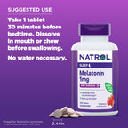 Natrol Fast Dissolve Melatonin 1 mg, Supplements for Restful Sleep, Sleep Support for Adults, 200 Strawberry-Flavored Melatonin Tablets, Up to a 200 Day Supply