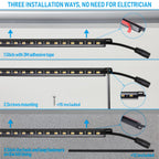 TORCHSTAR LED Safe Lighting Kit 3CCT, (6) 12 Inch Linkable Light Bars, Motion Sensor, 3000K/4000K/5000K Selectable, 900LM Safe Light Kit for Gun Safe Under Cabinet Locker Closet, UL Power Adapter