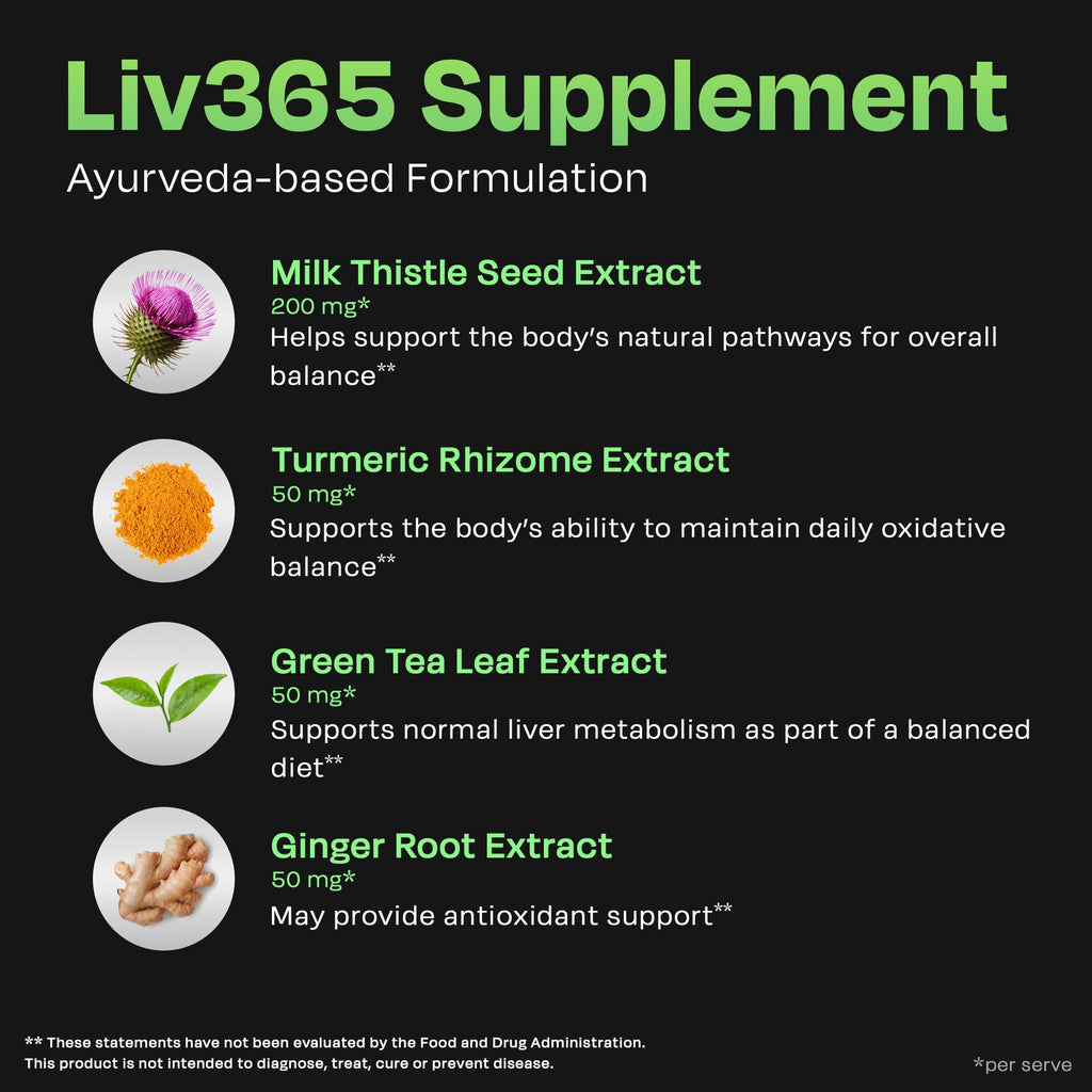 Auric Liv365 Liver Detox Supplement 80 Tablets | Lemon Flavour Advanced Herbal Formula for Liver Health, Detox & Cleansing