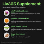 Auric Liv365 Liver Detox Supplement 80 Tablets | Lemon Flavour Advanced Herbal Formula for Liver Health, Detox & Cleansing