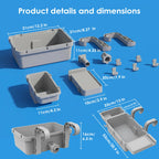 2026 Upgrade Poolside Storage Basket with Cup Holder Poolside Organizer for Pool Toys Towels Beverages Pool Accessories for Most Frame Above Ground Swimming Pools 5 Multifunctional Hooks Grey
