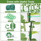 Tidponra Cucumber Trellis for Garden, 34 X 47 Inches A Frame Gardening Trellis with Fabric Raised Garden Bed, Climbing Net and Plant Support Clips for Climbing Plants