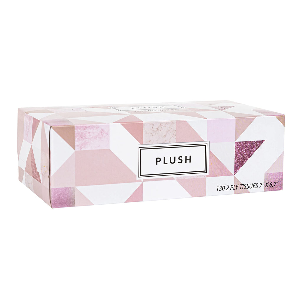 Plush Facial Tissues 130 Per Box Size 7" X 6.9" 2 Ply,Soft, Smooth, Great for Bathroom, Office, Store, School,Home, Kitchen, Or in Your Car & in Every Room (Family pack Pack of 30, 3900 Tissues total)
