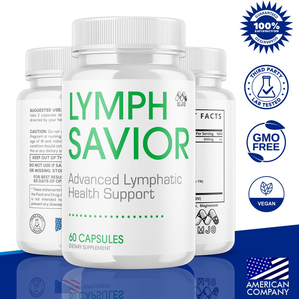 (5 Pack) Lymph Savior Capsules, Official Lymph Savior Pills with All Natural Ingredients, Maximum Strength Supplement with Premium Vitamins Supporting Optimal Wellness & Advanced Health (300 Capsules)