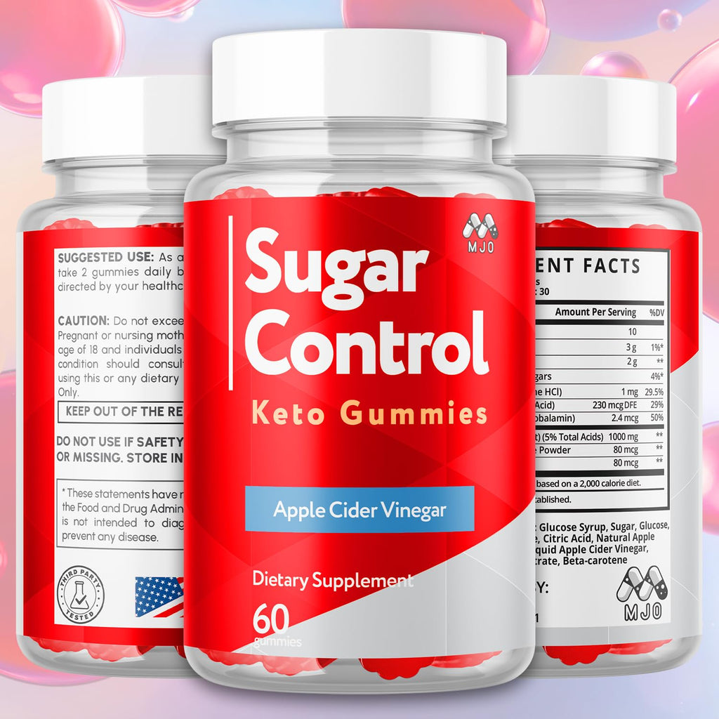 (3 Pack) SugarControl Keto Gummies, Official SugarControl Gummys with All Natural Ingredients, Advanced Apple Cider Vinegar Gummy for Health and Wellness, Max Strength Vitamin Supplement (180 Gummies)