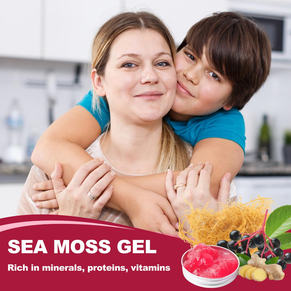 SumDIP 18.5OZ Seamoss Gel, Raw Wildcrafted Irish Seamoss Gel Immune and Digestive Support Vitamin Mineral Supplements, Elderberry Ginger