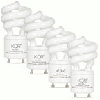 KOR Pack of 4 – 13 Watt Mini Spiral – GU24 Twist and Lock Base. Self-Ballasted CFL, 2pin Fluorescent Bulb, Neutral White 3500K (60 Watt Equivalent)