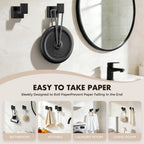 5-Pieces Matte Black Bathroom Accessories Set, 16 Inch Bath Towel Bar Set