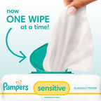 Pampers Sensitive Baby Wipes, Unscented, Fragrance Free, Clinically Proven, Water Based, Hypoallergenic, Multi-Use, Hand Wipes, 504 Wipes Total (9X Flip-Top Packs)