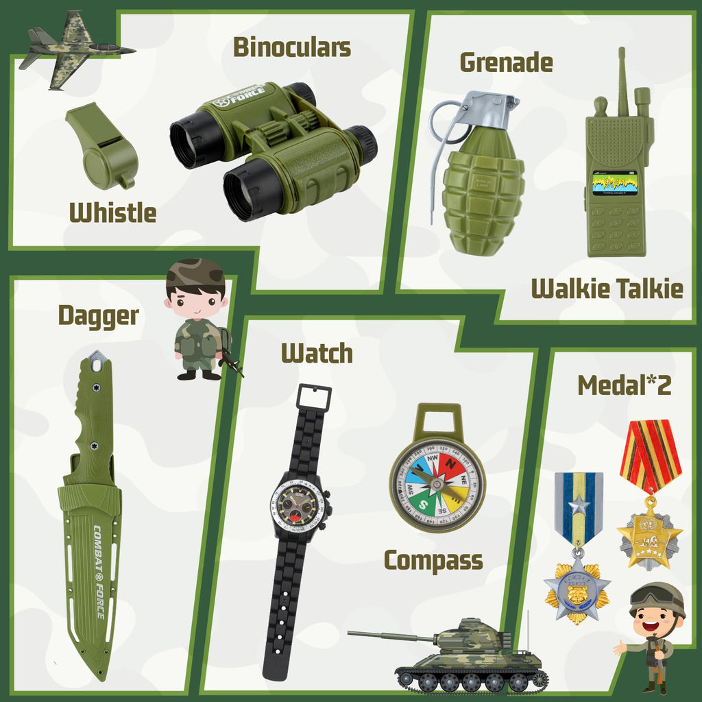 Metemot Army Costume for Boys, Halloween Soldier Military Costume for Kids