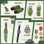 Metemot Army Costume for Boys, Halloween Soldier Military Costume for Kids