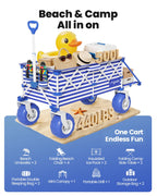 GVDV CW40 Beach Wagon with 9 in Big Balloon Wheels, Cart with Tailgate