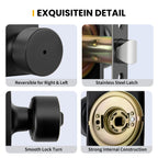 Goldenwarm Matte Black Door Knobs Interior, Privacy Bedroom Door Knob with Lock, Black Interior Door Knobs Bathroom 6 Pack