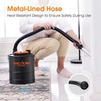 BACOENG Ash Vacuum, 4 Gallon Ash Vacuum for Pellet Stoves, Fireplaces Ash Vacuum Cleaner, for Wood Stove, Pellet Grill