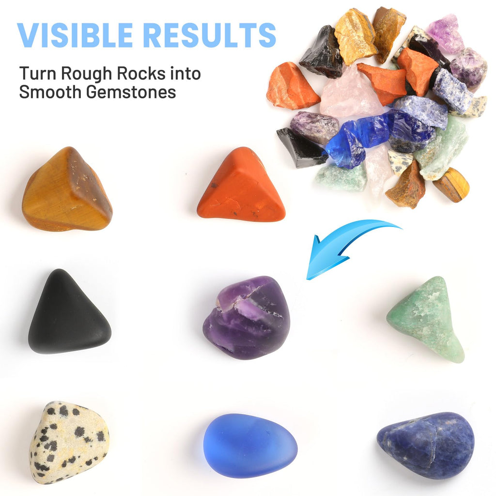 HopeRock Ultra Quiet Rock Tumbler Kit, Rock Polisher with Noise Reduction Cover for Kids, Adults & Rock Collector, 3-Speed Motor & 9-Day Timer, Great STEM Science Kit Gift for Age 8+, Boys Girls Toys