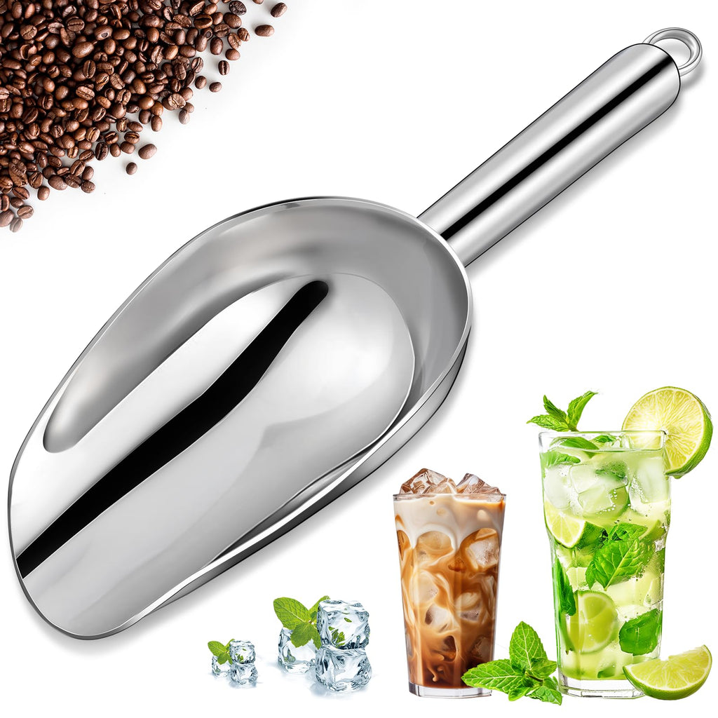 OLESBUR Premium 6oz Ice Scoop for Freezer - Multipurpose Metal Ice Scoop for Ice Machine - Stainless Steel Small Ice Scooper for Ice Bucket - Kitchen Gadgets Cookie Flour Pet Dog Food Scoop