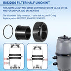 R0522900 Half Union Fitting with O-Ring Replacement Parts Fit for Zodiac Jandy Pro Series Cartridge Filters CL, CS, CV, DE, and for Jandy JXI Pool and Spa Heaters