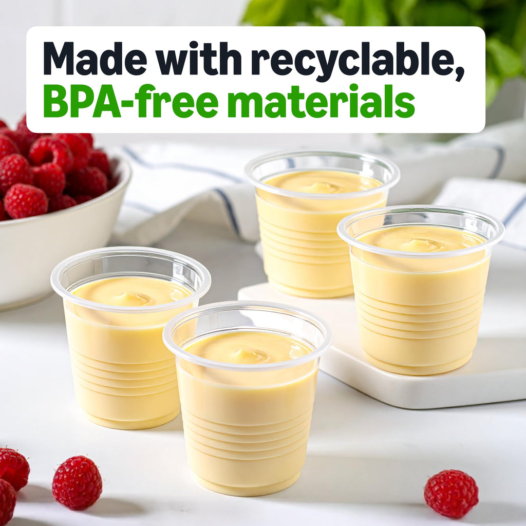 Amazon Basics Mini Disposable Clear Plastic Cups, 3oz, 100 Count