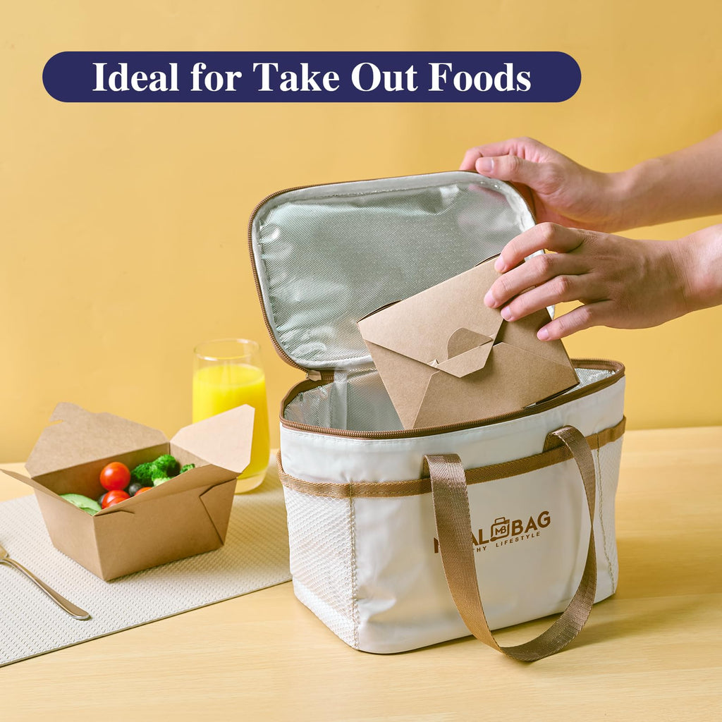 LITOPAK 50 Pack 27 oz Take Out Food Containers, Kraft Brown Take Out Boxes Leak Grease Resistant and Stackable for Restaurants, Homes, Offices, Picnics