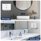 AIKE 200-Sheet Multifold Paper Towel Dispenser,No-Drill Wall Mount,White