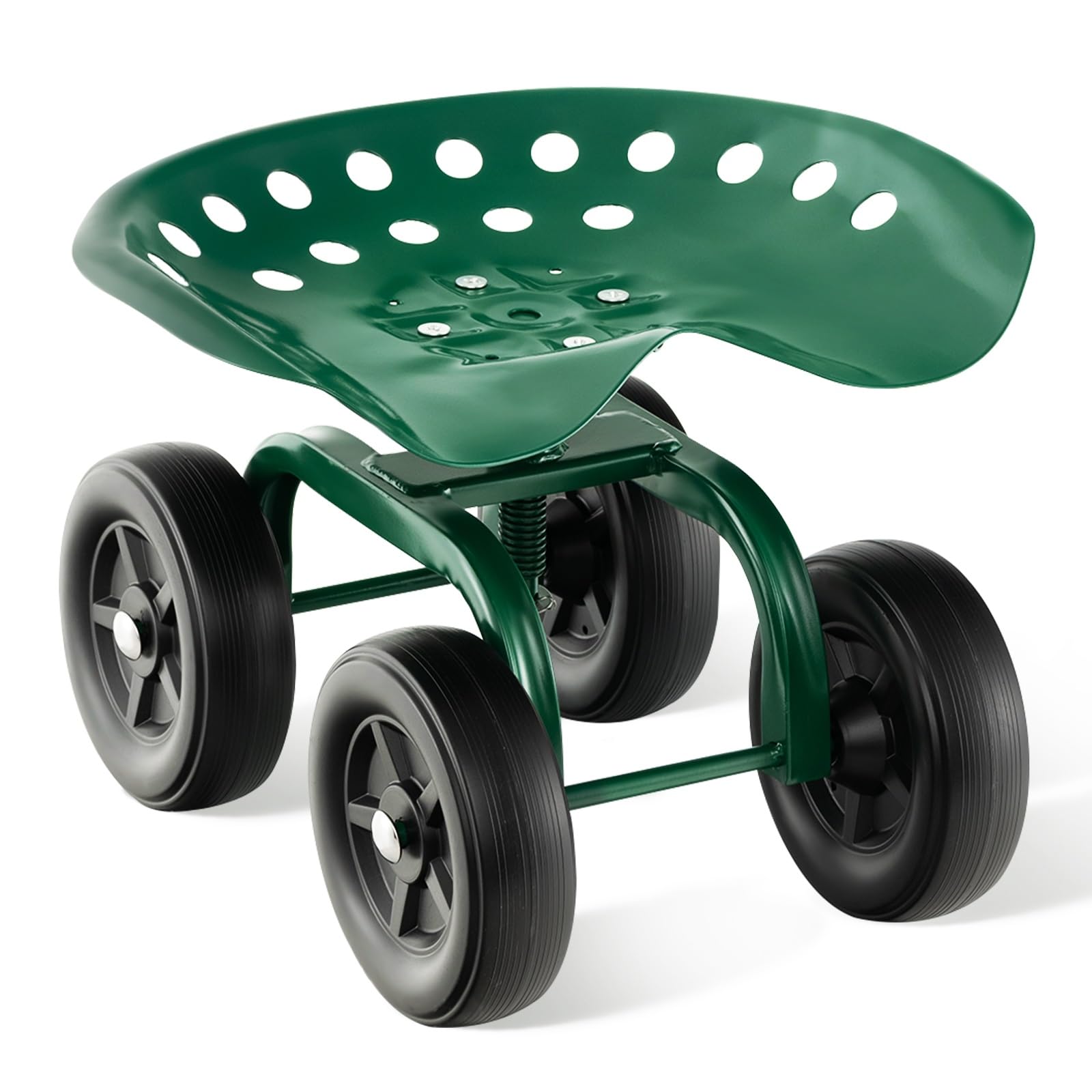 LDAILY Garden Seat with Wheels 11"-16" Adjustable Height for Lawn Planting