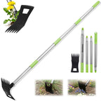 WORKPRO Weed Puller Tool with Long Handle, 2-in-1 Garden Hoe & Weed Rake