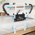 Bed Rails for Elderly Adults Safety: Adjustable Bedside Assist Rails with Storage Pockets, Non-Slip Handles, Items for Elderly Bed Rail, 400LB Gravity Capacity