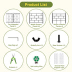50"x17" A-Frame Cucumber Trellis for Raised Bed, Heavy Duty All-Metal Support for Climbing Plants, Cucumbers, Tomatoes & Beans, Easy Assembly, with Bonus Shears & Accessories, 1 Pack, Black, YOBAZAN