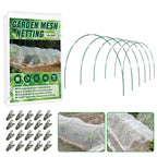 Garden Netting Kit for Raised Beds, 10x30FT Ultra Fine Mesh Netting ＆6 Sets Fiberglass Garden Hoops, Insect Netting for Garden Plant Row Cover Vegetable Flowers Protection Barrier